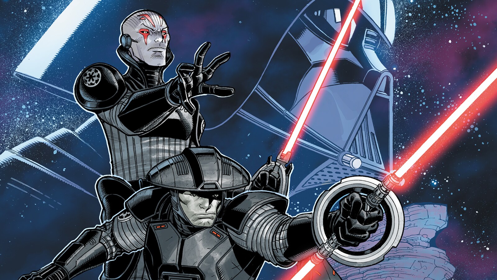 A section of the main cover for Marvel&#039;s &quot;Star Wars: Inquisitors #1&quot;