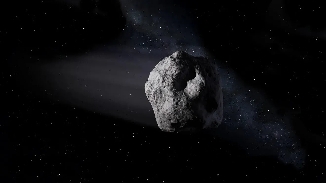 An illustration of an asteroid